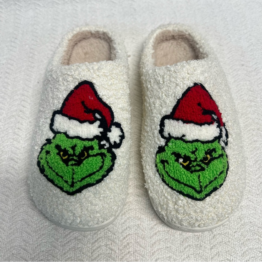 grinch santa slippers